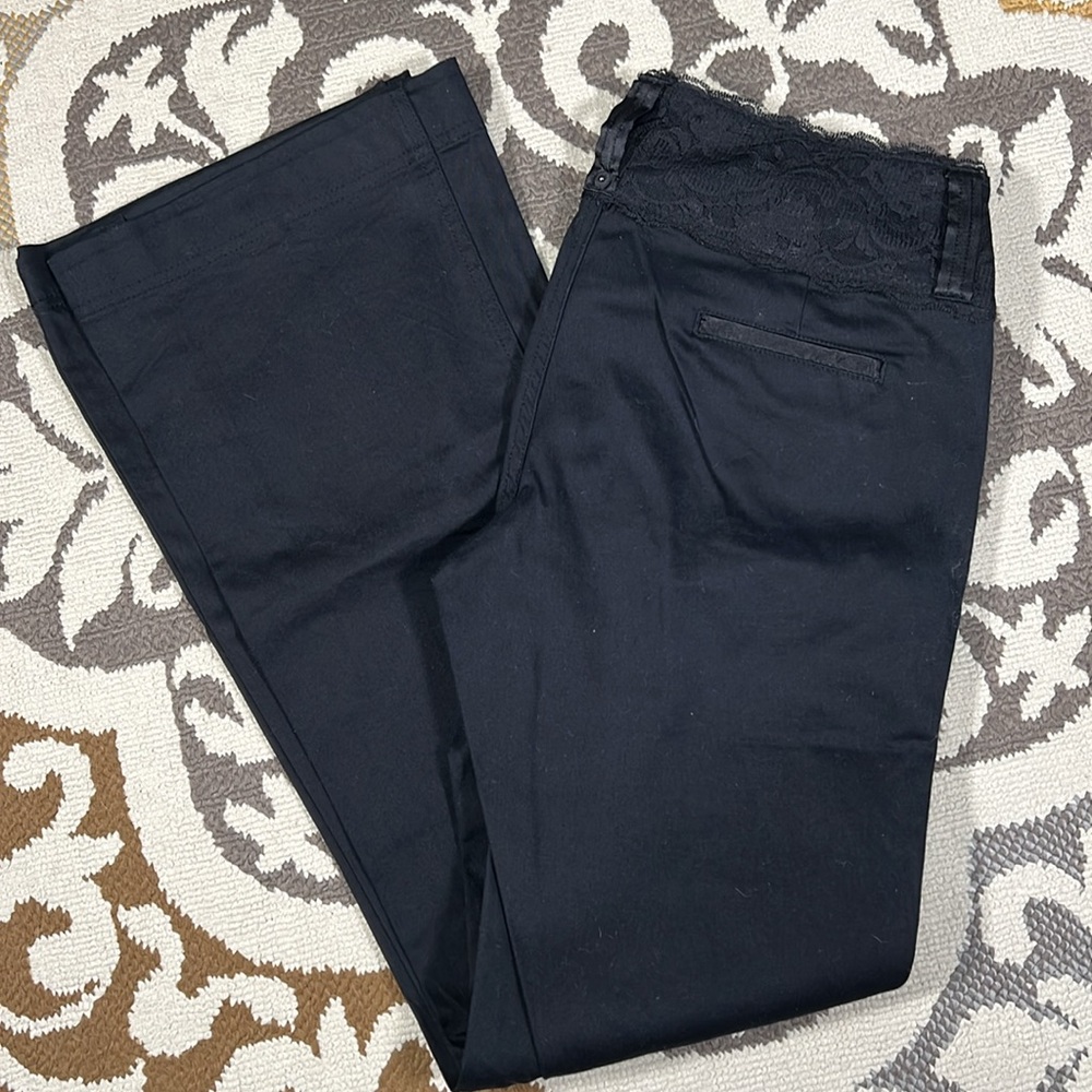 Vintage Kik Girl pants from Hot Topic, black with lace detail at waistline